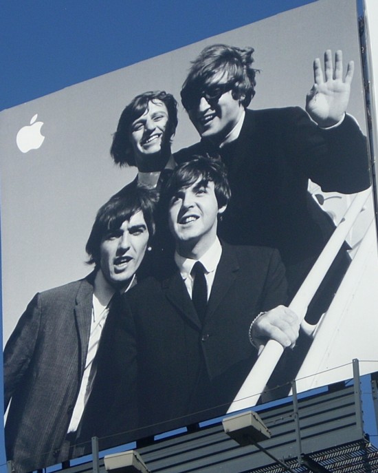 NYC Apple Store iTunes Beatles billboard