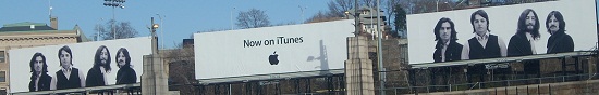 Beatles billboards at the Lincoln Tunnel advertising Apple iTunes Lincoln Tunnel Apple iTunes Beatles billboards